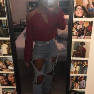 Long sleeve open shoulder/off the shoulder Mossimo